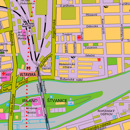 Map of Praha-Holesovice Railway Station | Nadrazi Praha-Holesovice