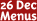 opening hours and menus at each venue on 26th December 2023