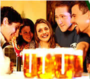 Beer drinkers in Prague